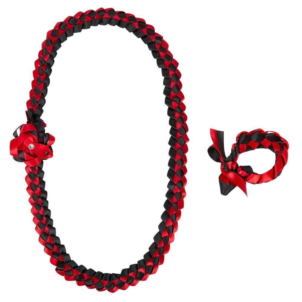 5556 Red Black Graduation Leis Necklace Of 2025 Grad Honor